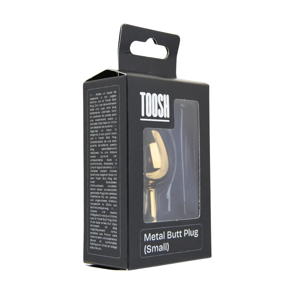 Toosh Gold Metal Butt Plug Small Red Stone