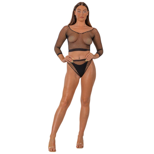 Lace by LJ Fence Net Crop Top and Bottoms