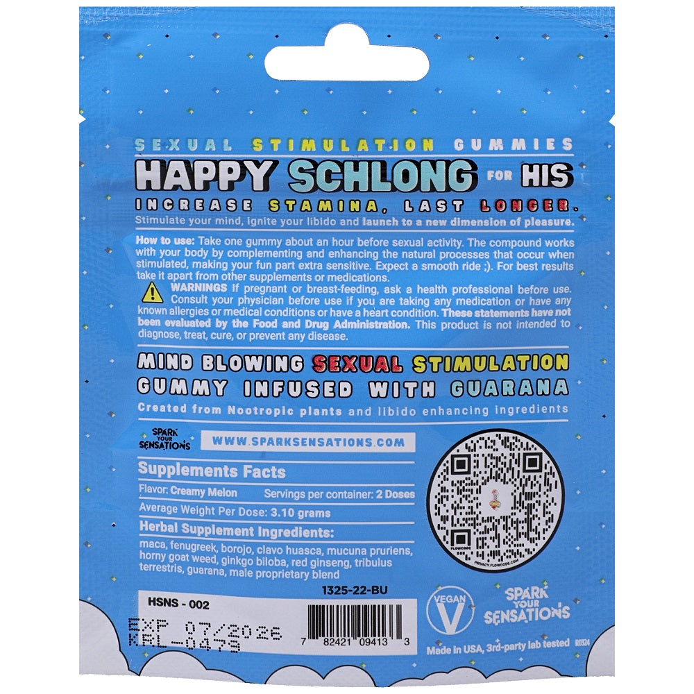 Happy Schlong (His) Sexual Stimulation Gummies (2 pack)