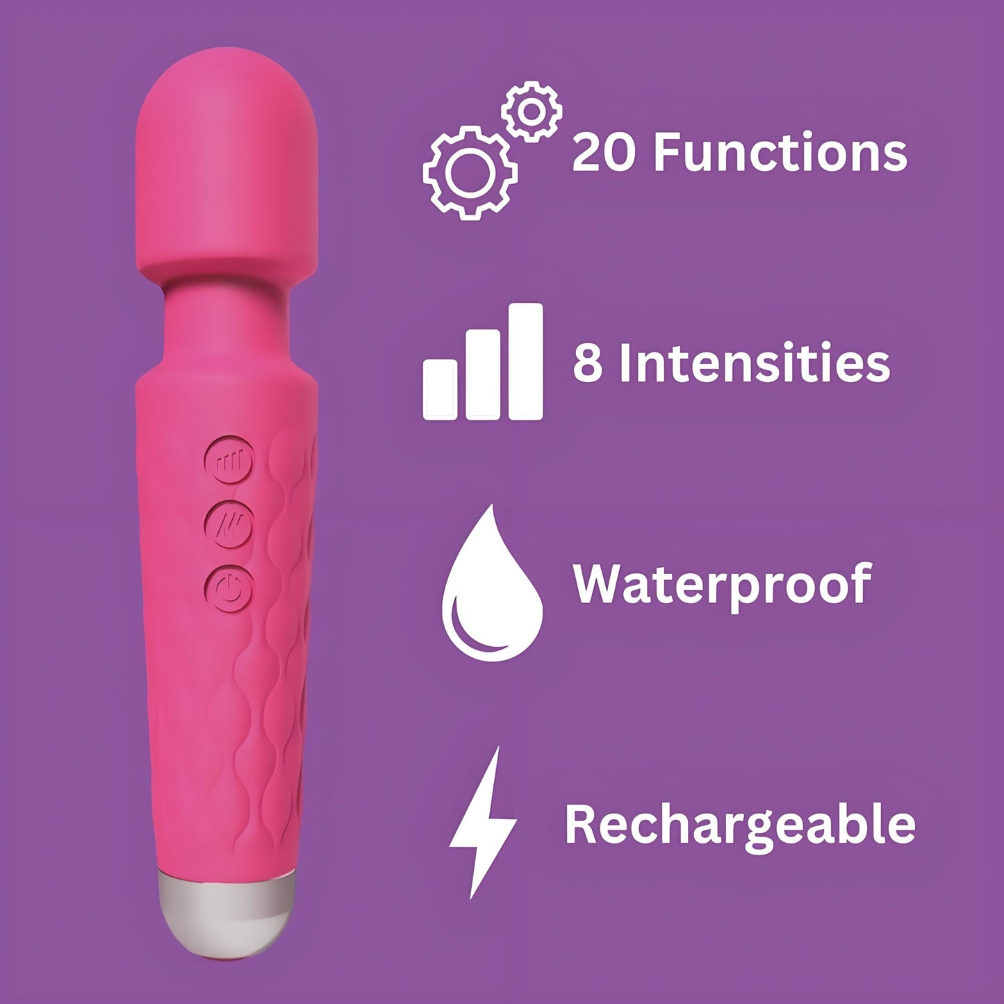 Loving Joy 20 Function Wand Vibrator Pink