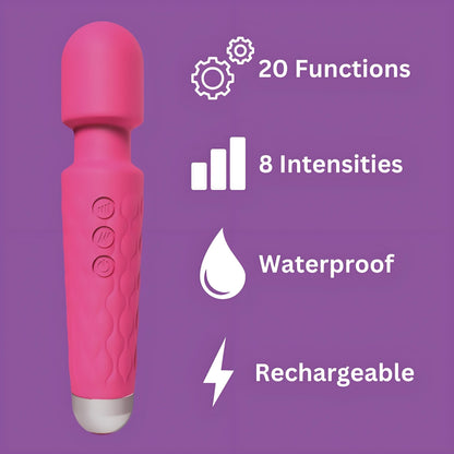 Loving Joy 20 Function Wand Vibrator Pink