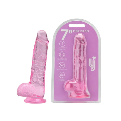 Loving Joy 7 Inch Dildo with Balls Pink