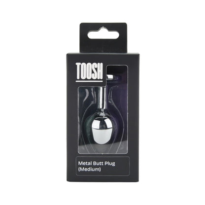 Toosh Silver Metal Butt Plug Medium Clear Stone