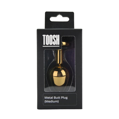 Toosh Gold Metal Butt Plug Medium Clear Stone