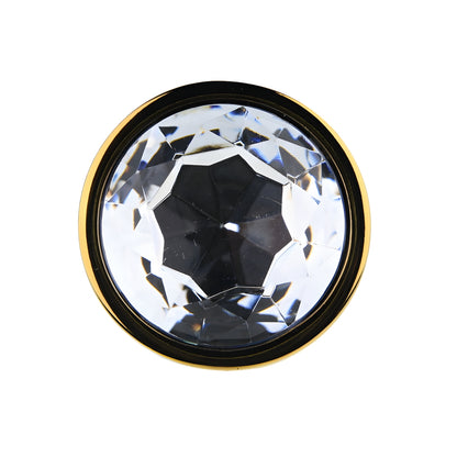 Toosh Gold Metal Butt Plug Large Clear Stone