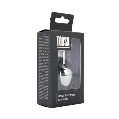 Toosh Silver Metal Butt Plug Medium Red Stone