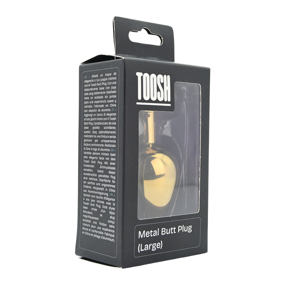 Toosh Gold Metal Butt Plug Large Red Stone