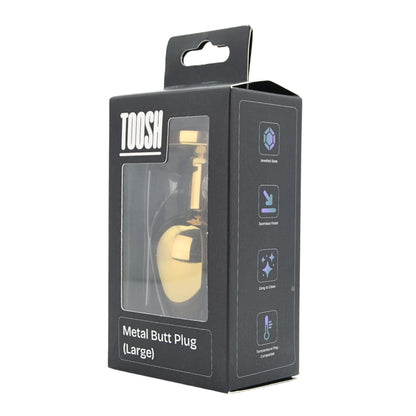 Toosh Gold Metal Butt Plug Large Pink Stone