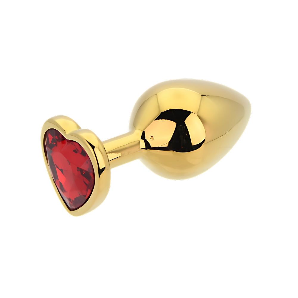 Toosh Heart Shaped Gold with Red Stone Medium