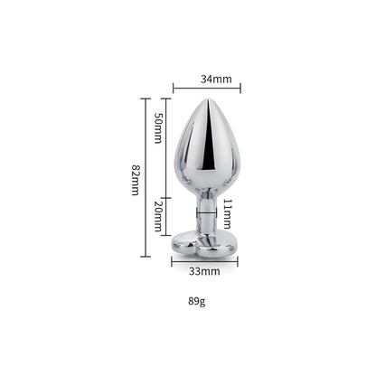 Toosh Heart Shaped Silver with Red Stone Medium