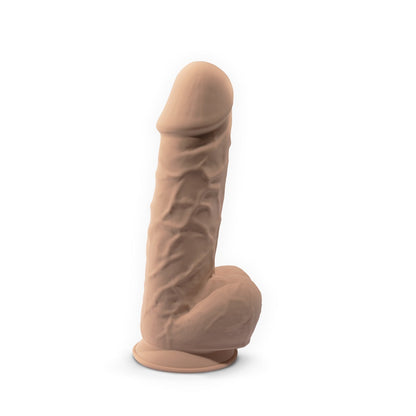 SilexD 8.5 inch Realistic Silicone Dual Density Girthy Dildo with Suction Cup with Balls