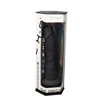 SilexD 7.5 inch Realistic Silicone Dual Density Dildo with Suction Cup Black