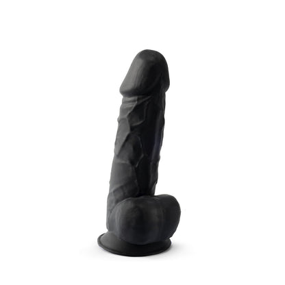 SilexD 8.5 inch Realistic Silicone Dual Density Girthy Dildo with Suction Cup with Balls Black