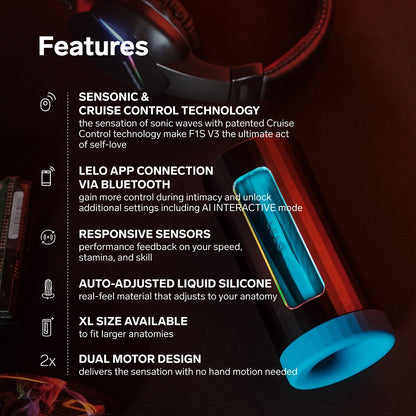LELO F1S V3 AI Interactive Male Masturbator Blue