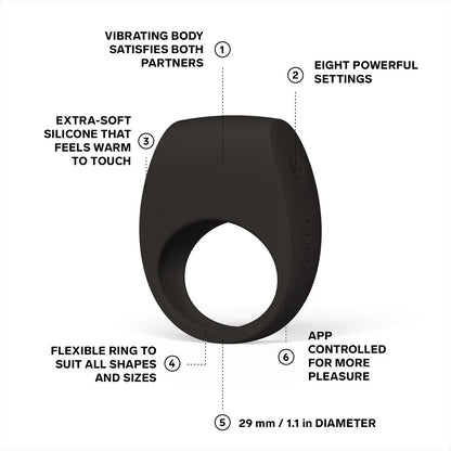 LELO Tor 3 App Controlled Cock Ring Black