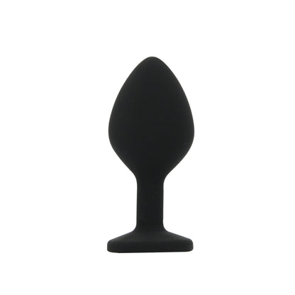 Toosh Silicone Butt Plug Black Set of 3 Clear Stone